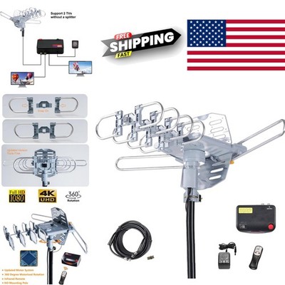 High Gain Outdoor HDTV Antenna 150 Miles Range Supports Two TVs Without Splitter
