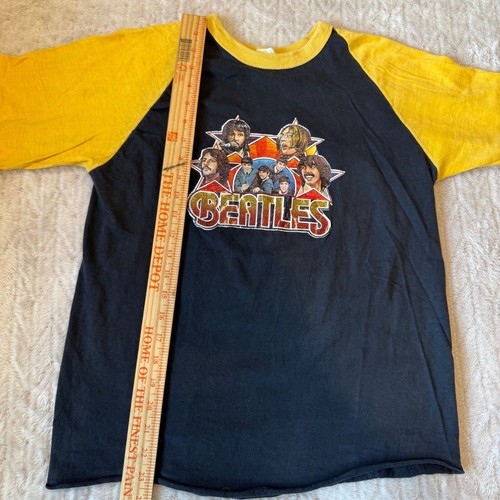 Vintage 80s The Beatles Rock band T-Shirt Size L Runs Small - Picture 6 of 9