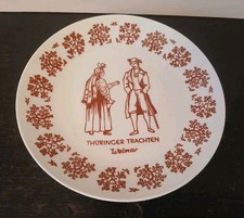 Lichte Fine China DDR Wandteller Thüringer Trachten Weimar - 19,2 x 2,3 cm