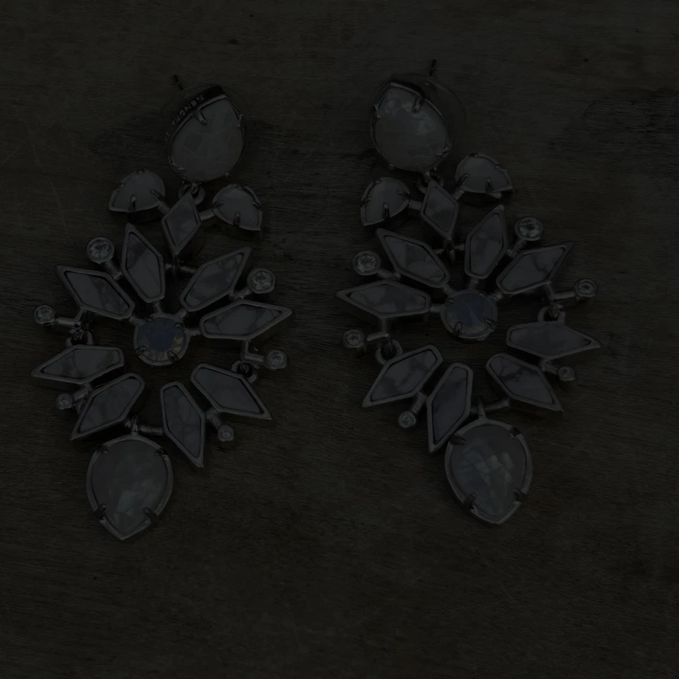 Pendientes Kendra Scott Aurilla Marfil Zellige Blanco Kyocera Ópalo Tono Plata Foto 2 de 4