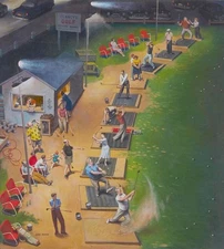 John Falter : Clancy’s Golf Driving Range : Mid-Century American Illustration