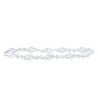 Sterling Silber Diamant Damen 6Mm Gewellt & Unendlichkeit Tennis Armband 1/5 CT