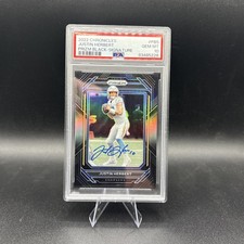 2022 Panini Chronicles Justin Herbert Prizm Black Signatures Auto PSA 10