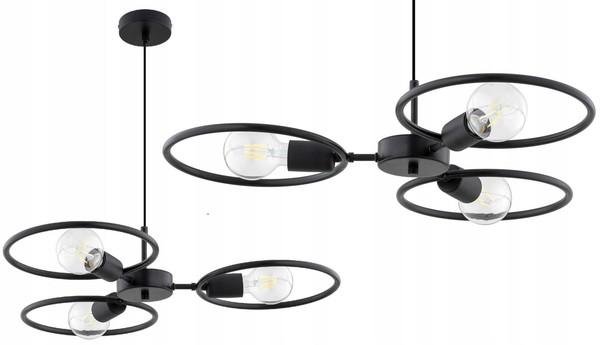 HäNgelampe Esstisch 3-Flammig Schwarz Modern E27 B:60 Cm Pendelleuchte Esszimmer-image
