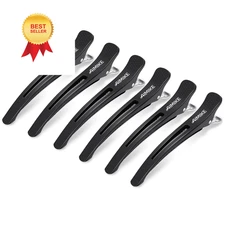 AIMIKE 6pcs Professional Hair Clips for Styling Sectioning, Non Slip Black 