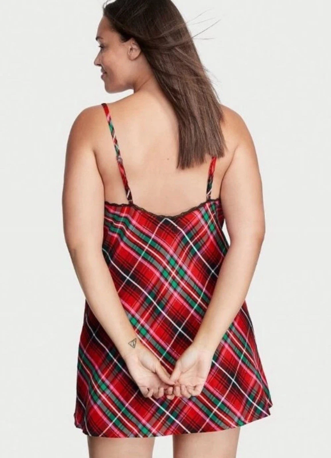 UNDERCOVER Victoria Secret Abito rosso a quadri con scollo a V Piccolo