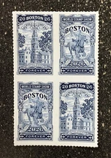 2025USA Forever Boston 2026 World Stamp Show - Block of 4 From Sheet   mint