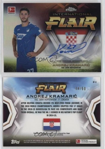 2019 Topps Chrome Bundesliga International Flair /50 Andrej Kramaric #IF-3 Auto