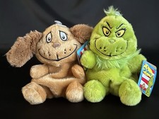 Aurora World Plush Palm Pals Whimsical Dr. Seuss The Grinch and Max New with Tag