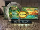 Vintage Olympia Beer Waterfall Motion Sign Good Luck Oly It’s In The Water