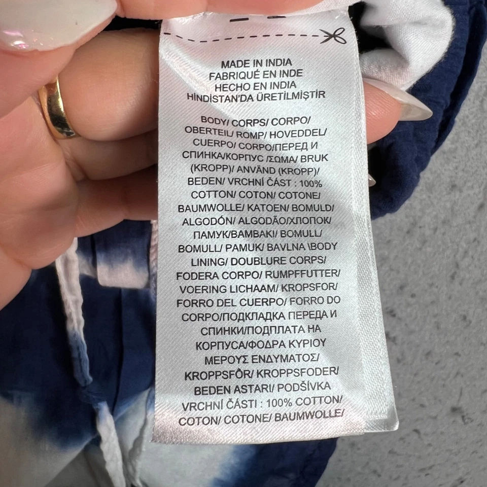 Pantalones cortos Polo Ralph Lauren de algodón tie-dye para mujer talla 2 azul y blanco Foto 4 de 4