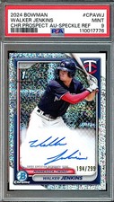 2024 Bowman Chrome Walker Jenkins Speckle Auto #194/299 PSA 9