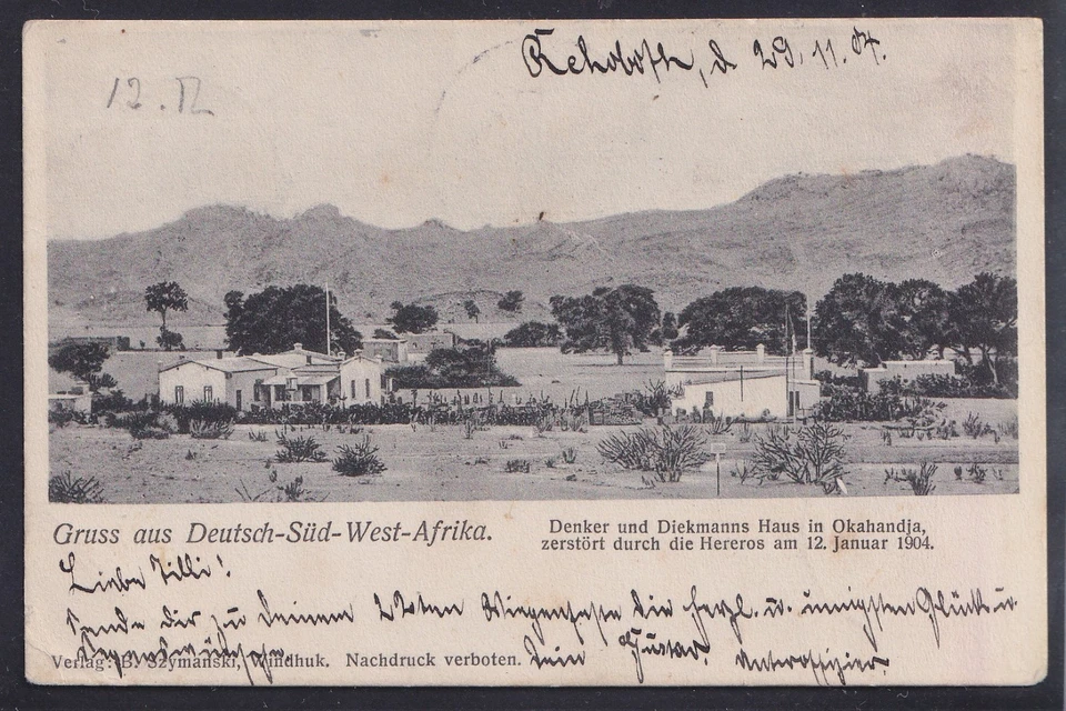 75742) REHOBOT DEUTSCH-SÜDWEST-AFRIKA 1904 AK Okahandja mit Dienstsiegel - Bild 2 von 2