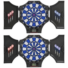 SPORTNOW Tabellone Freccette Elettronico in Plastica Nera con 6 Freccette