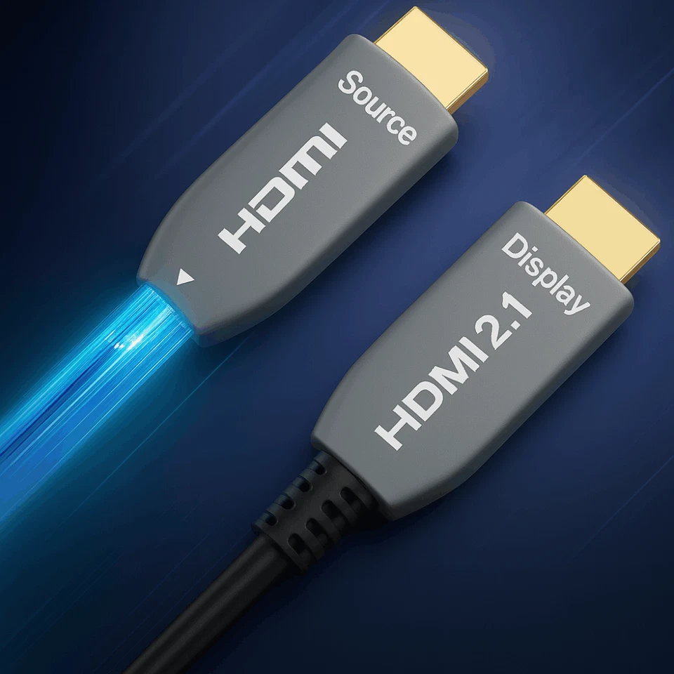 Elfcam-8K Câble HDMI 2.1 À Fibre Optique OM3 48Gbps 8K@60Hz 4K@120Hz HDR eARC