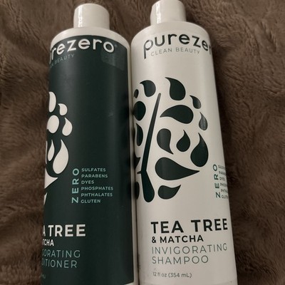 Pure Zero Tea Tree & Matcha Invigorating Shampoo & Conditioner 12 Fl Oz