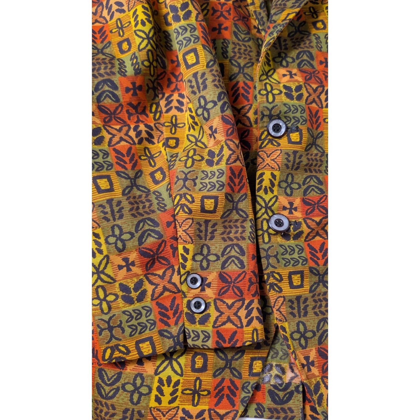 Vintage Sandwich Isles Blazer Jacket Hawaiian Tiki 2 Button Cotton Mens 42R