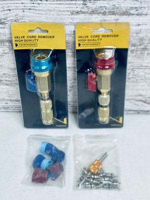 #ad 2x Refrigerant Valve Core Remover Installer High Low Pressure Tool Brass Finish $27.95