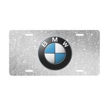 Bmw 12 X 6 Inch Aluminum Car Front License Plate Cover Silver