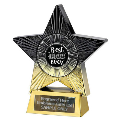 Best Boss Ever Award (St12) 140mm Star Trophy Gravur Gratis