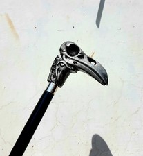 Set Of 15 Raven Skull Wooden Walking Stick Comfortable Grip Premium Stick