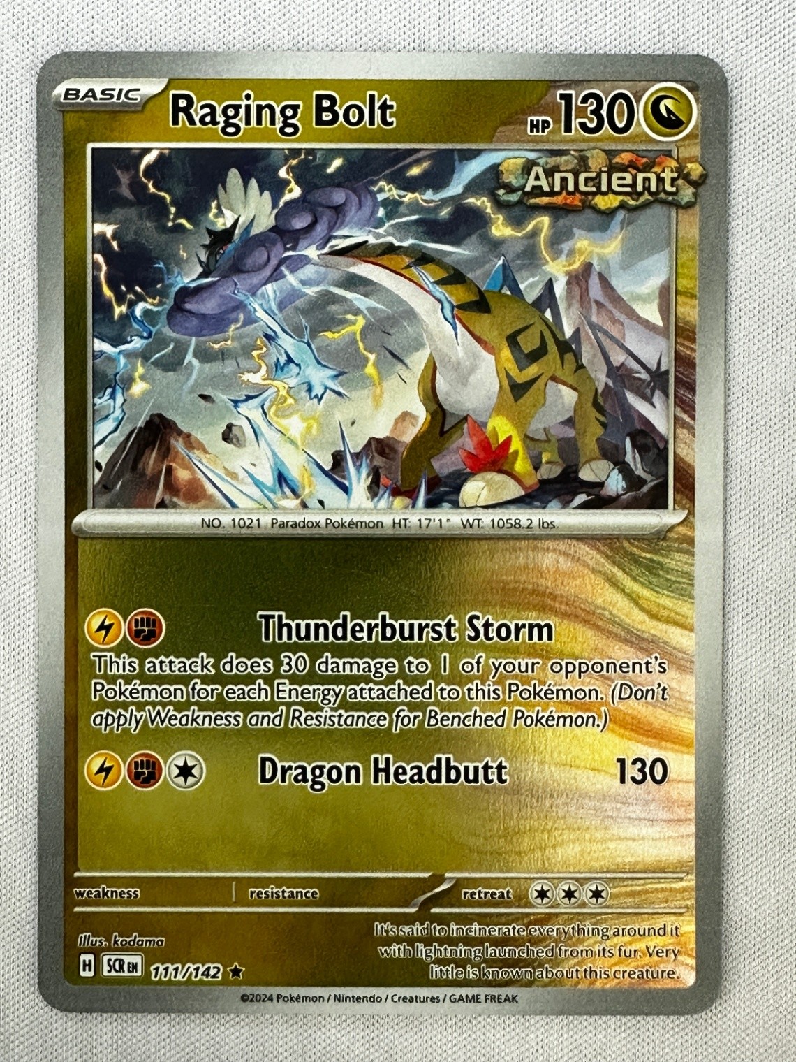 Raging Bolt Reverse Holo Rare SV07: Stellar Crown 111/142 NM