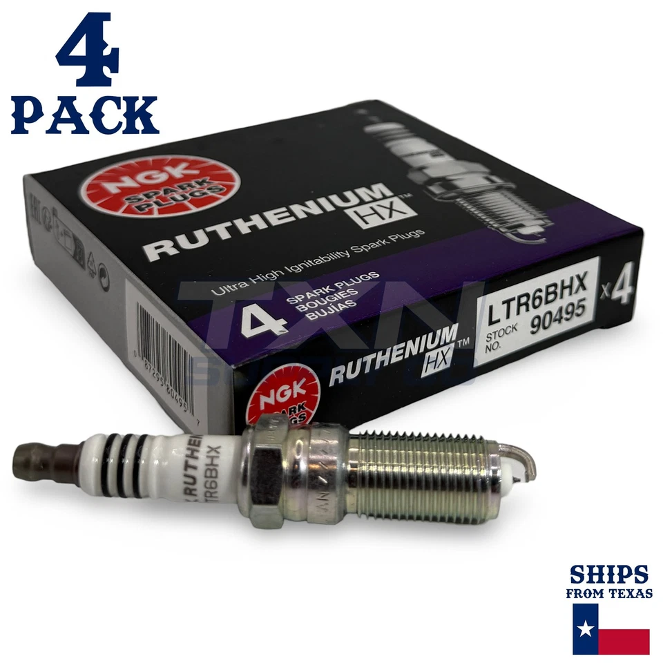 4 Pack NGK Ruthenium HX Spark Plugs 2015-2019 for Cadillac CTS L4 2.0L - Image 2 of 3