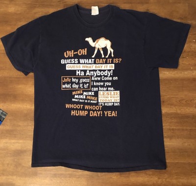 Vintage Y2K Camel Hump Day Tee Shirt Size XL Navy Blue