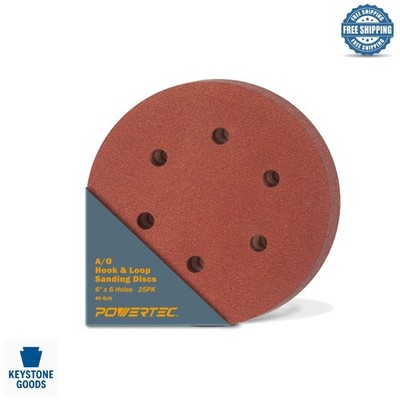 40 Grit 6-Inch Hook & Loop Sanding Discs 25 Pack for Wood & Paint - Heavy Dut...
