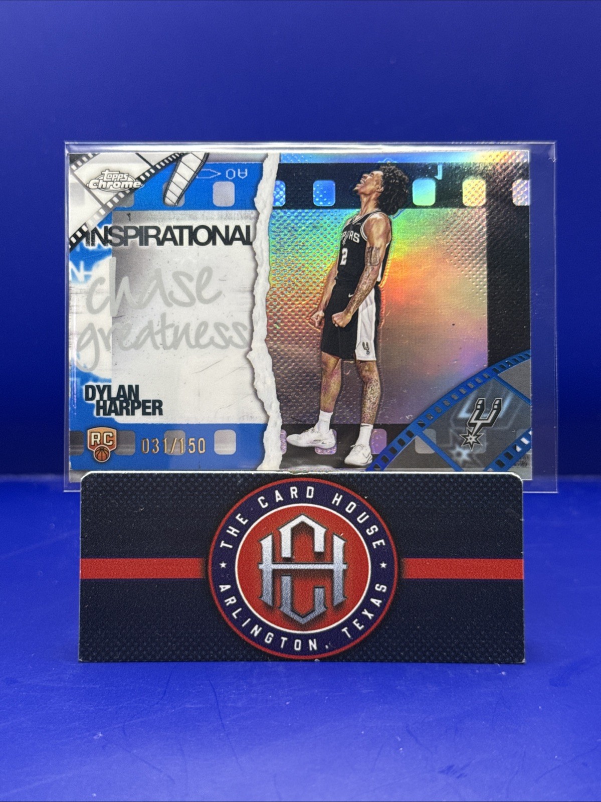 2025-26 Topps Chrome Dylan Harper RC Blue Inspirational /150 Spurs EL1