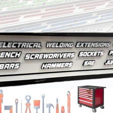 Magnetic Tool Box Organization Labels - 23pcs 3D Printed Tool Box Labels with...