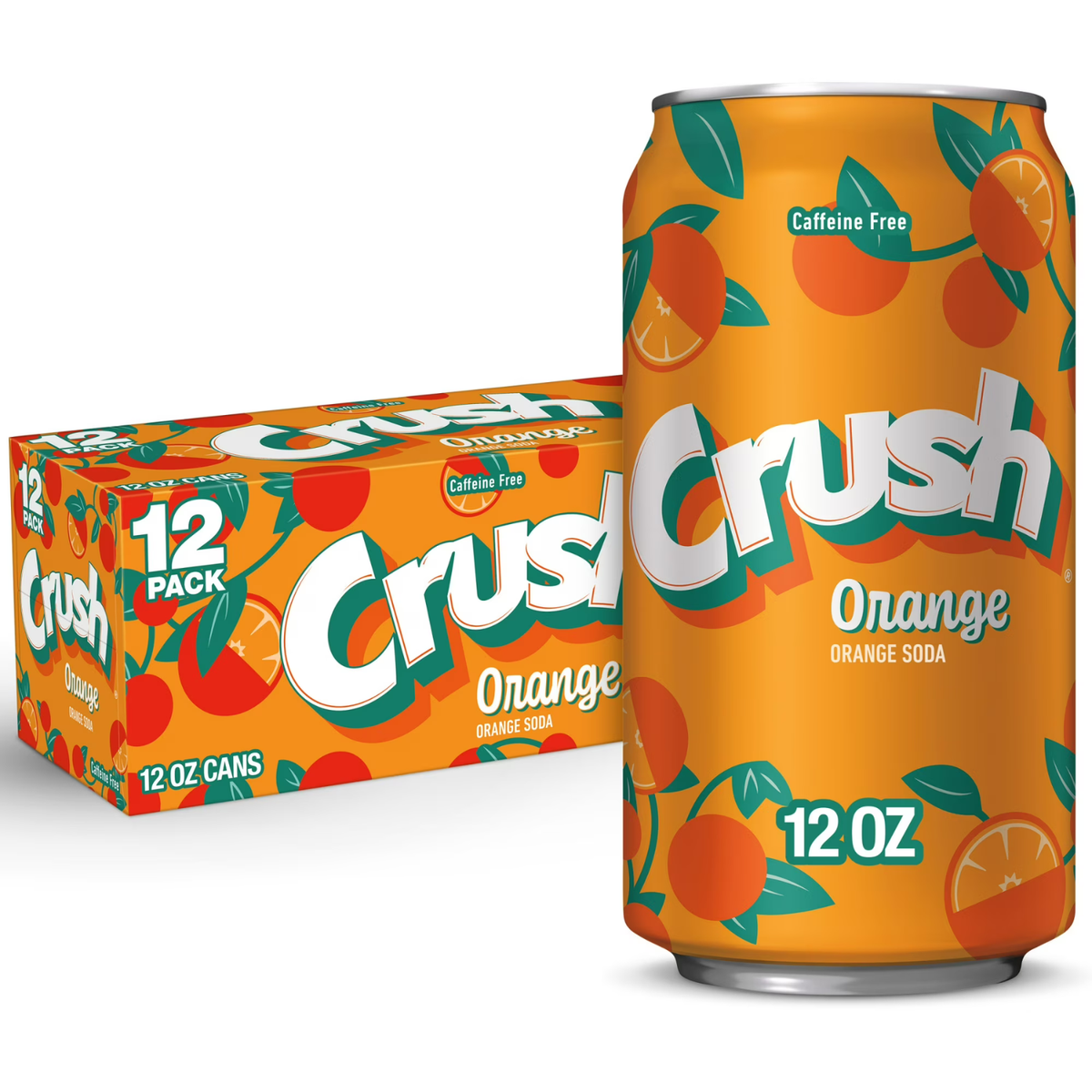 Crush Caffeine Free Orange Soda Pop, 12 fl oz, 12 Pack Cans | eBay