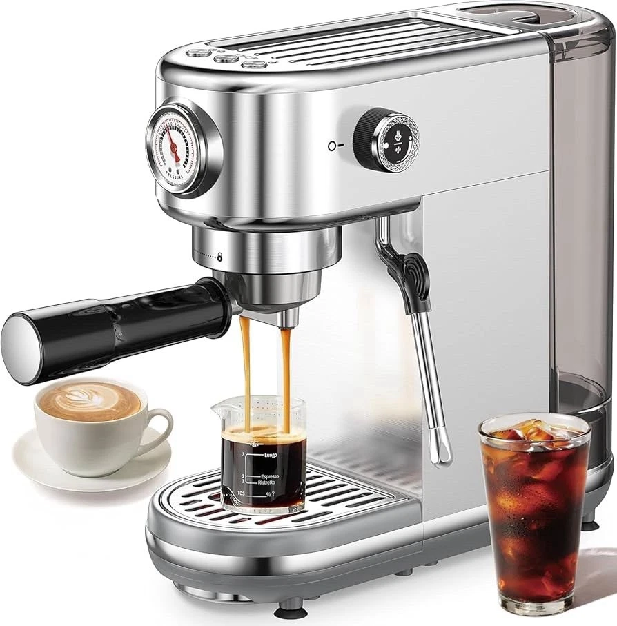 Espresso Machine with Milk Frother, 20 Bar High Pressure Professional Espresso M