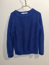 HM Boys Royal Blue Knit Cotton Crew Neck Sweater Size 6-8
