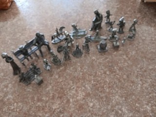 Lot of 27 Miniature Pewter Figurines