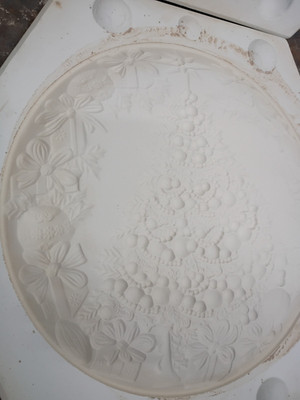 Vintage White Horse Mold Christmas Tree Plate Ceramic Mold # 1378 Casting Mold