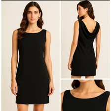 Trina Turk Little Black Dress Size 6 Cowl Back Sleeveless Cocktail Dress