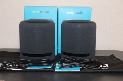 Amazon Echo Studio 2er Set Smart Lautsprecher Schwarz mit Box & Handbuch & Ka...