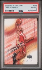 LeBron James 2003 Upper Deck Hardcourt Futures Rookie #132. /799. PSA 8 NM-MT