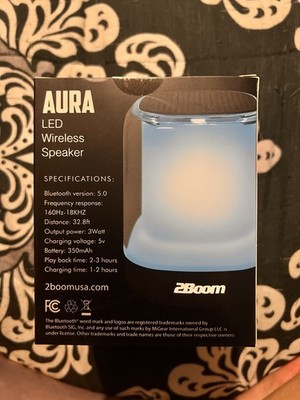 Aura Led Wireless Color Changing Bluetooth Speaker Black Brand New