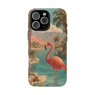 Phone Ink - Case for iPhone/Galaxy/Pixel - Flamingo Palm Trees Teal Lagoon