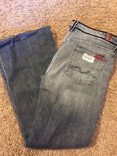 Women's VGUC 7 FOR ALL MANKIND Sz 30 Miller Gray/Black Low Rise Boot Cut Jeans