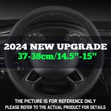 15 Faux Carbon Fiber Steering Wheel Cover Leather For Jeep Black