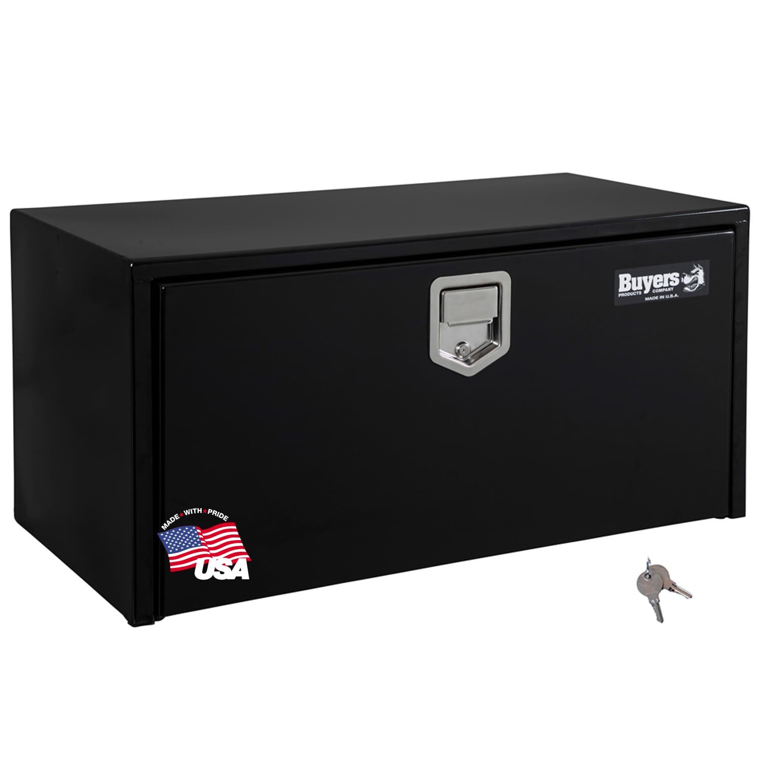 Black Steel Underbody Truck Box with Paddle Latch 4x Size by Buyers Products