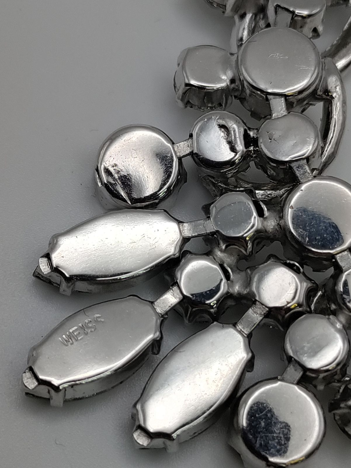 Weiss Signed Clear Rhinestone Statement Dangle Ne… - image 8