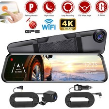 WIFI DashCam 4K 12inch Ultra HD 2160P GPS Voice Control Car DVR Dashboard Camera