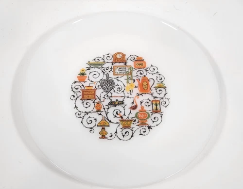 Vintage Milk Glass ANCHOR HOCKING Homestead 10"DINNER PLATE Home Sweet FIRE KING