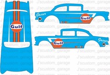 Gulf Racing 55 Gasser 164 Custom Water Slide Decal For Hot Wheels