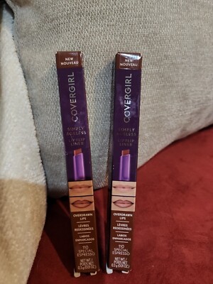 H7- TWO Covergirl Simply Ageless Lip Flip Liner, 110 Special Espresso Brown,