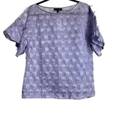 Banana Republic Top Womens Light Purple Medium Circle Fringe Popover Flutter NWT